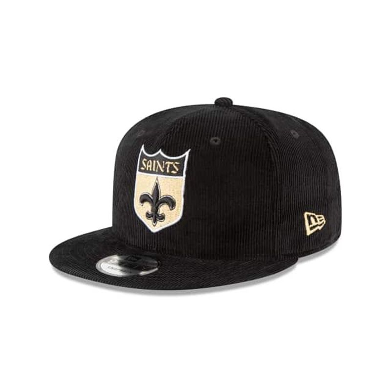 NFL New Orleans Saints Corduroy 9Fifty Snapback (EWX2959) - Black New Era Caps